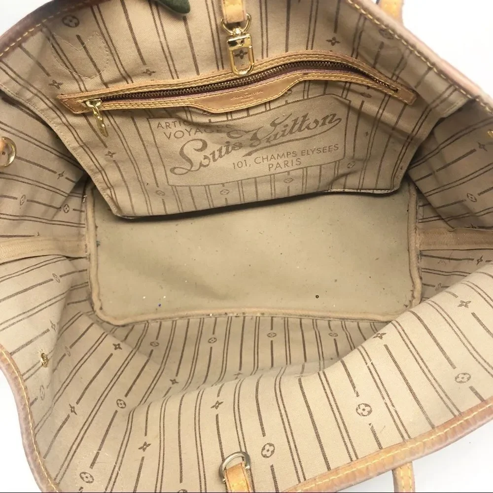 LOUIS VUITTON | Neverfull MM Monogram LV Brown Tan Purse Handbag Bag AUTHENTIC!!
